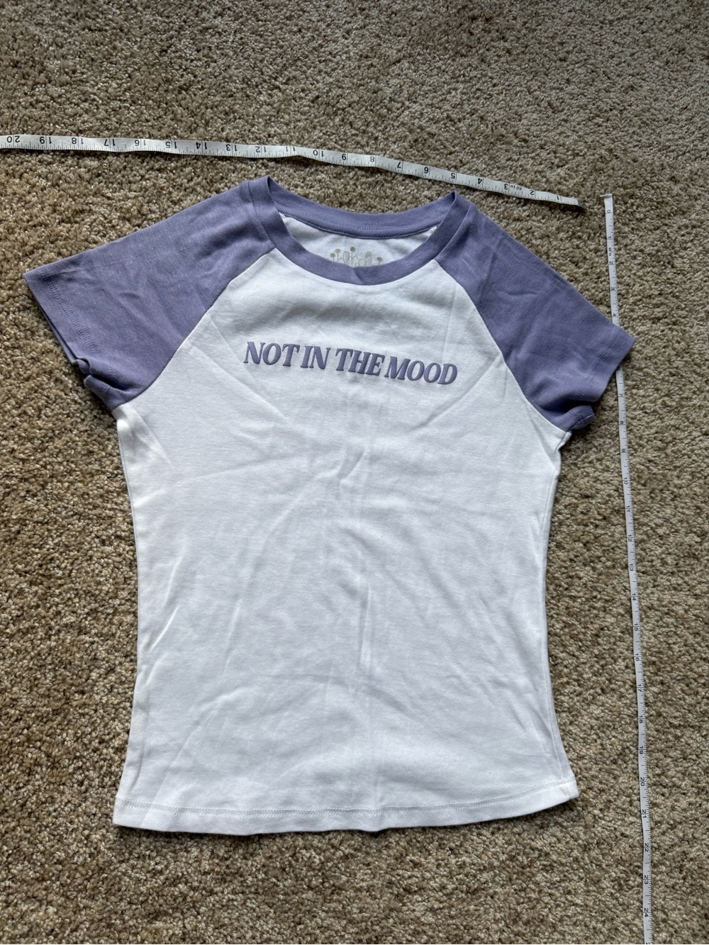 Women's Raglan Tee — White with Lavender Sleeves